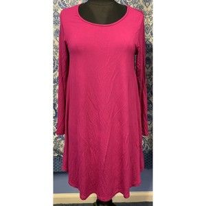 NEW PIKO S Small Pink Swing Long Sleeve Blouse Tunic Dress Bamboo Spandex NWT